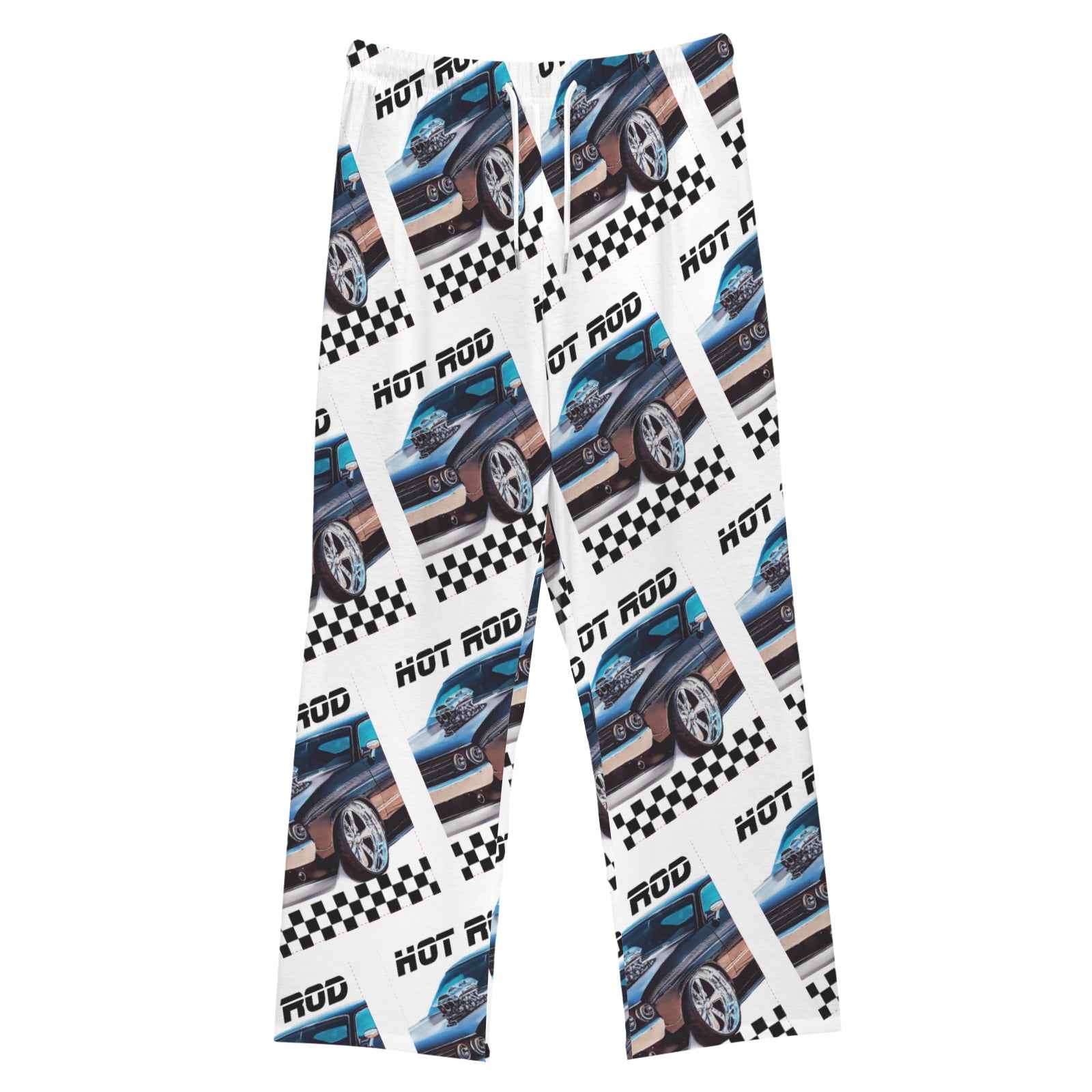 Hot Rod Muscle Car Men's Drawstring Pajama Trousers Without Pockets