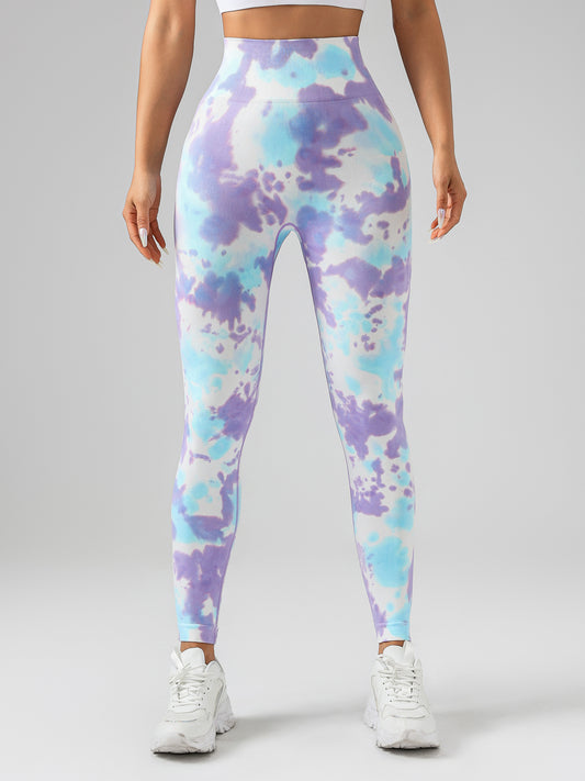 Women's Tie Dye Tummy Control Yoga Pants Leggings