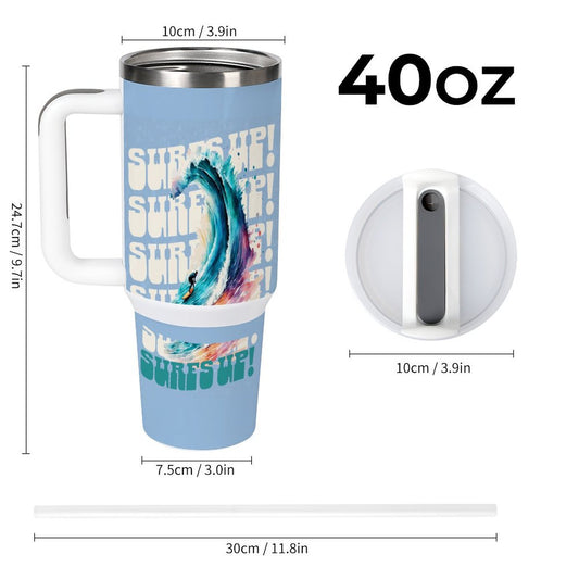 Surf's Up 40oz Stainless Steel Insulated Tumbler with Handle and Lid