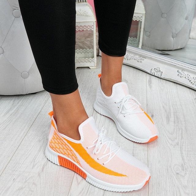 Women's Elegant Lace Up Mesh Round Toe Casual Sneakers