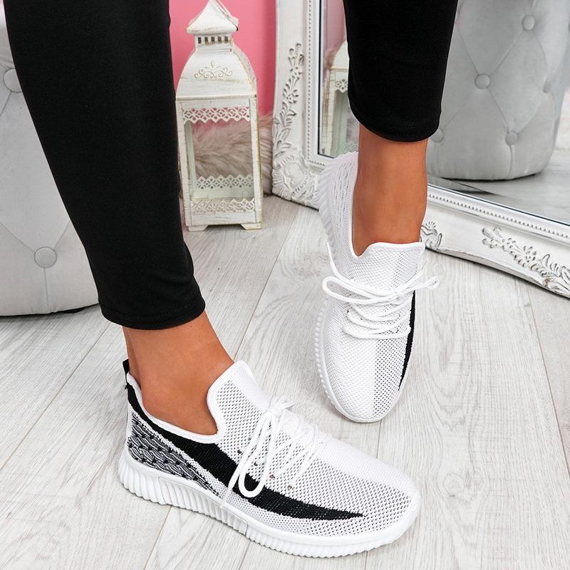 Women's Elegant Lace Up Mesh Round Toe Casual Sneakers