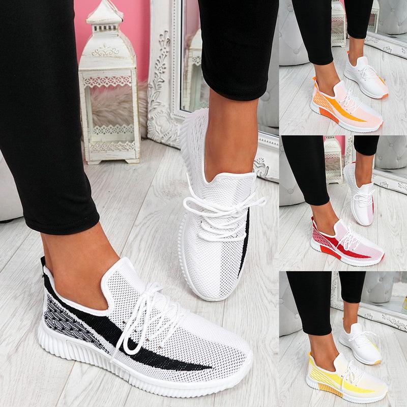 Women's Elegant Lace Up Mesh Round Toe Casual Sneakers