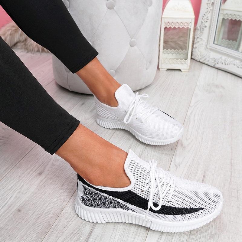 Women's Elegant Lace Up Mesh Round Toe Casual Sneakers