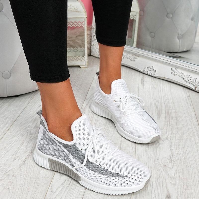 Women's Elegant Lace Up Mesh Round Toe Casual Sneakers