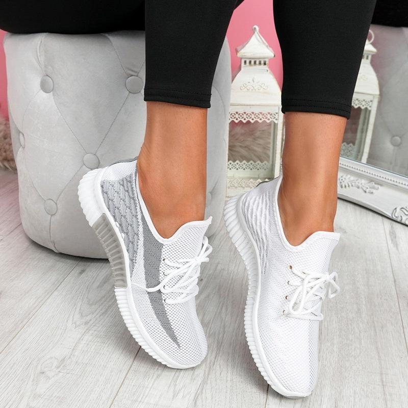 Women's Elegant Lace Up Mesh Round Toe Casual Sneakers