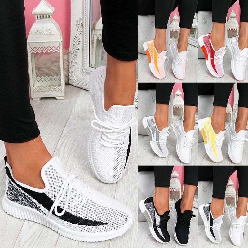 Women's Elegant Lace Up Mesh Round Toe Casual Sneakers