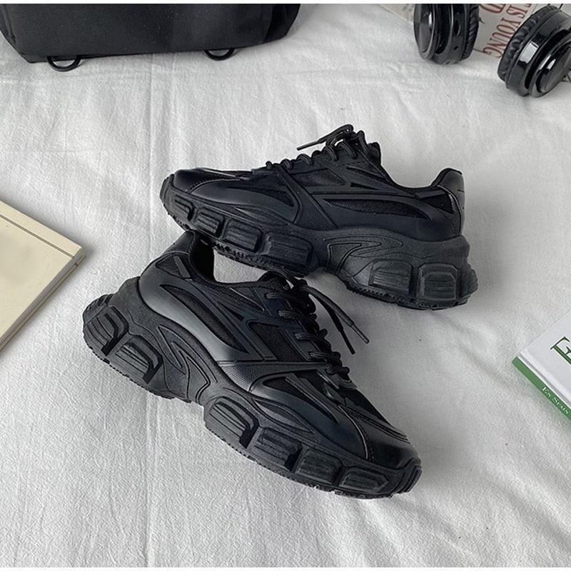 Elegant Women's Lace Up Thick Platform Lightweight Casual Sneakers