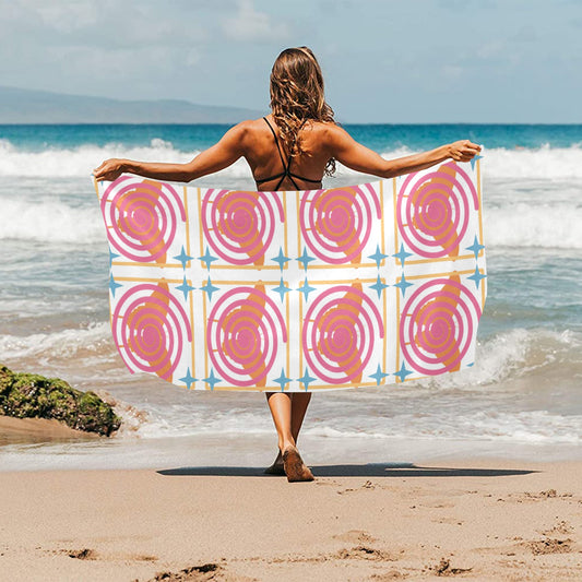 Peach Whirly Twirls Beach Towel - 30"x 60" (Made in USA)