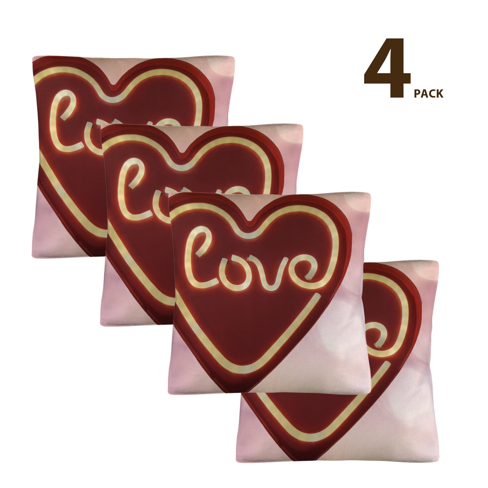 Love in Red Heart Pillow Covers Throw Pillow Cases - 18