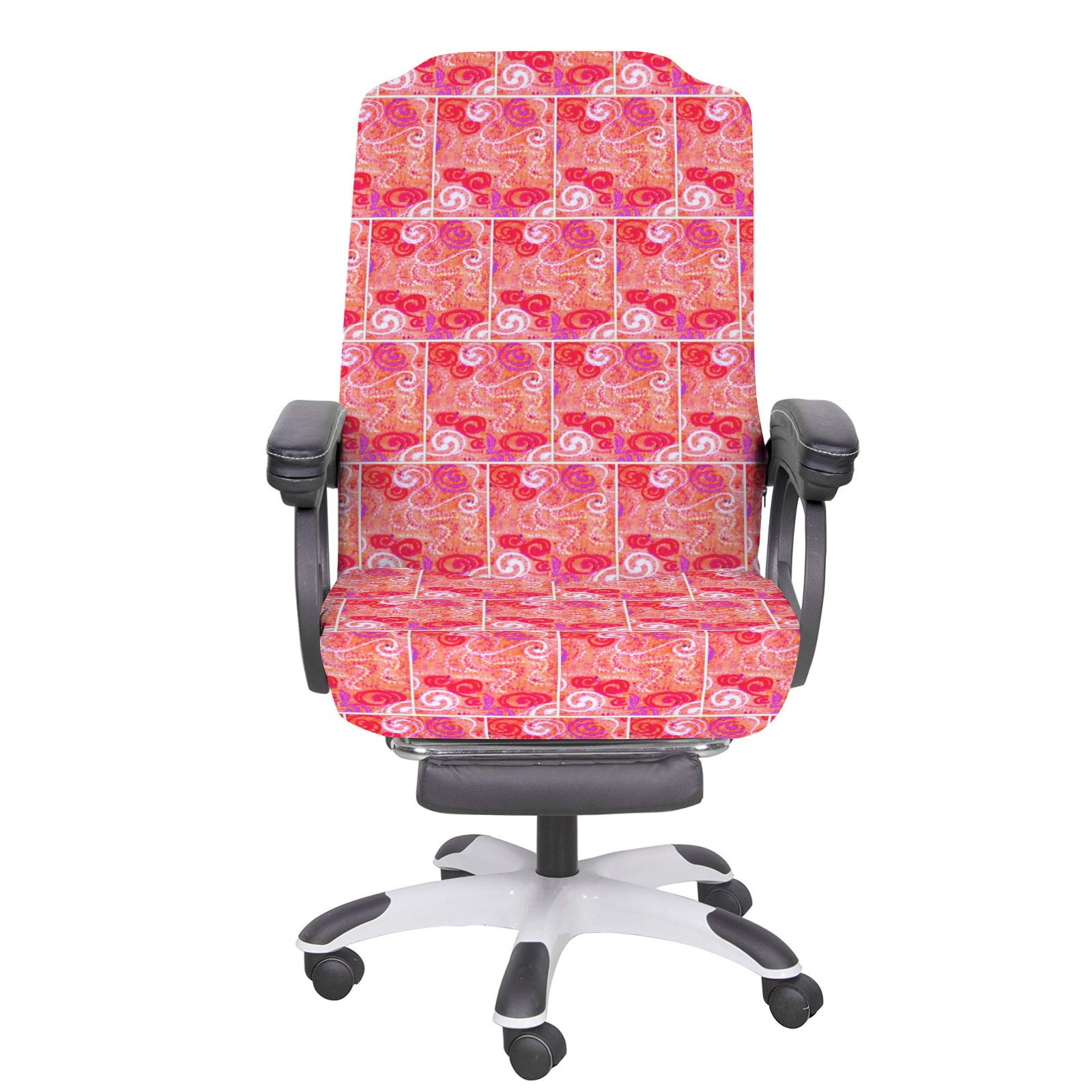 Orange Swirl Pattern Office Chair Cover (Made in USA)