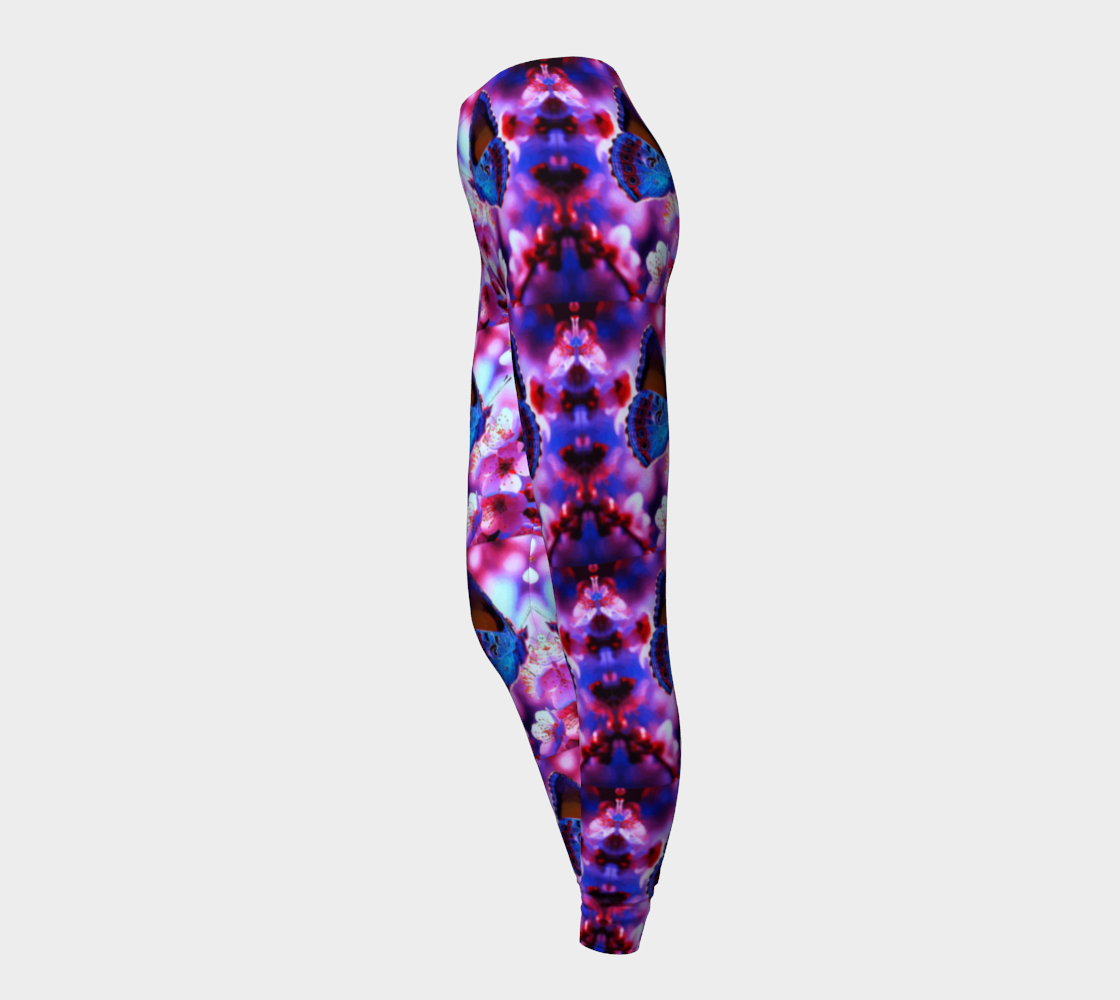 Women's Butterfly and Pink Flowers Leggings