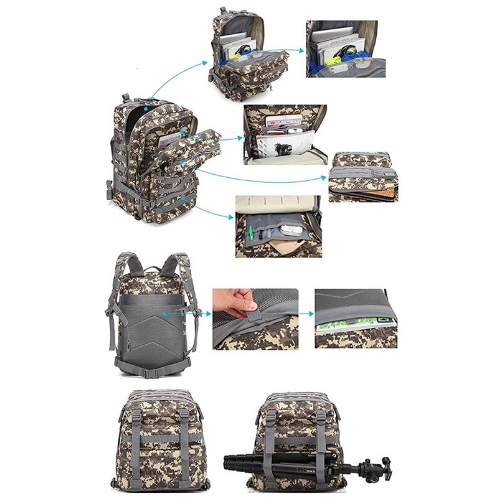 JupiterGear Military 3P Tactical 45L Backpack Army 3 Day Assault Pack Molle Bag Rucksack Range Bag