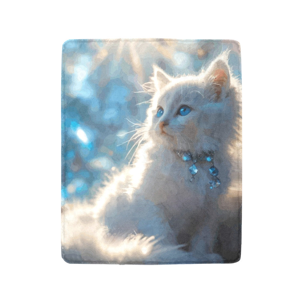 Fluffy White Kitten Ultra-Soft Micro Fleece Blanket 40