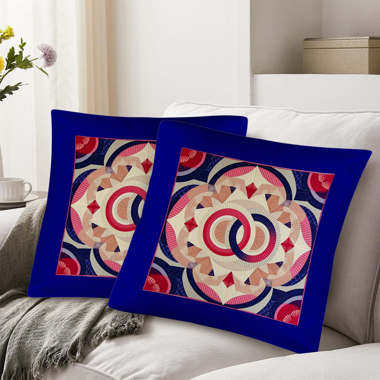 Double Ring Pattern Custom Pillow Case 18
