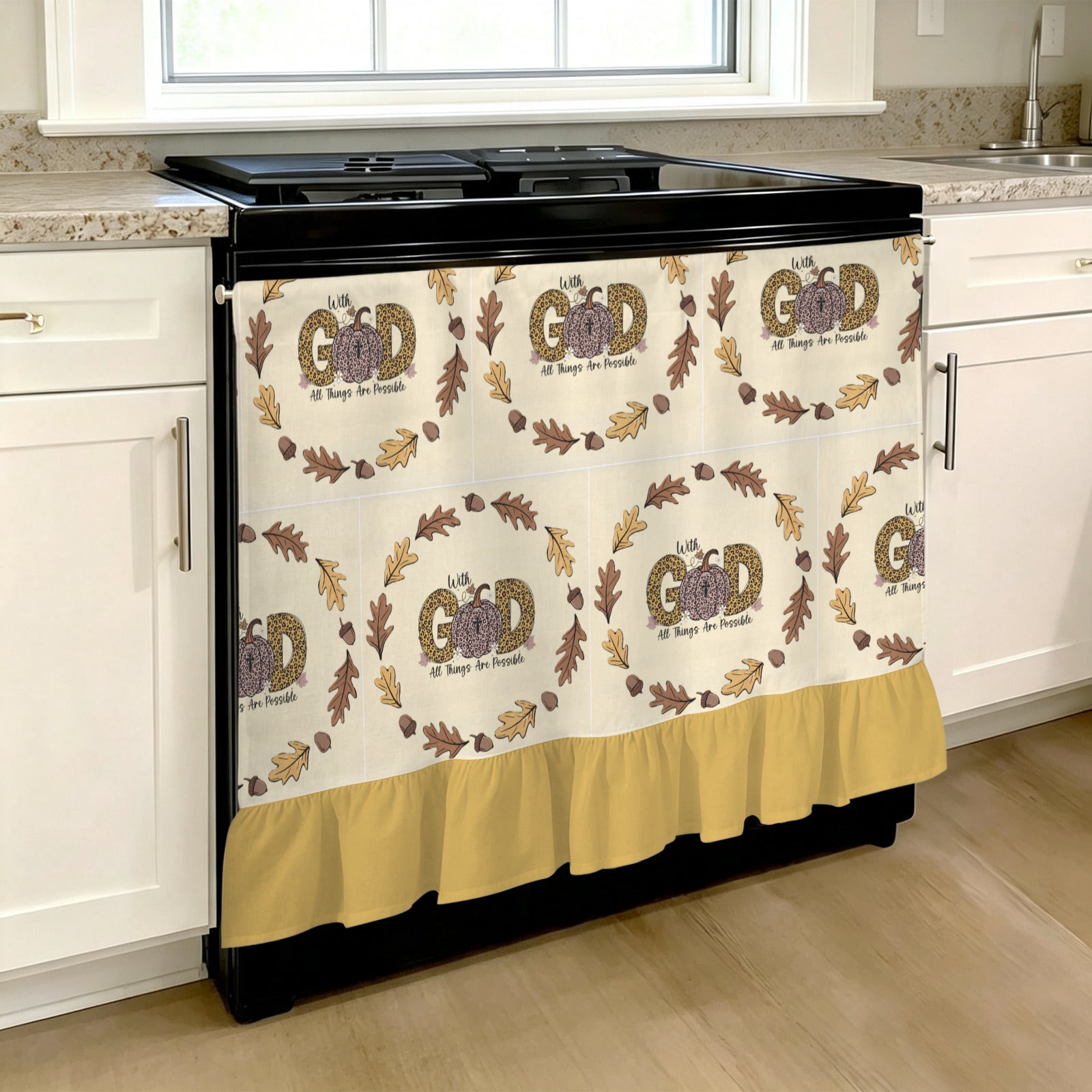 With God All Things Are Possible Oven Curtain