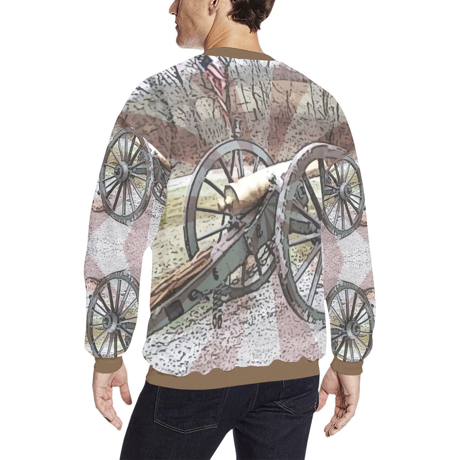 Civil War Reenactor Men's All Over Print Fuzzy Sweatshirt (Made in USA)