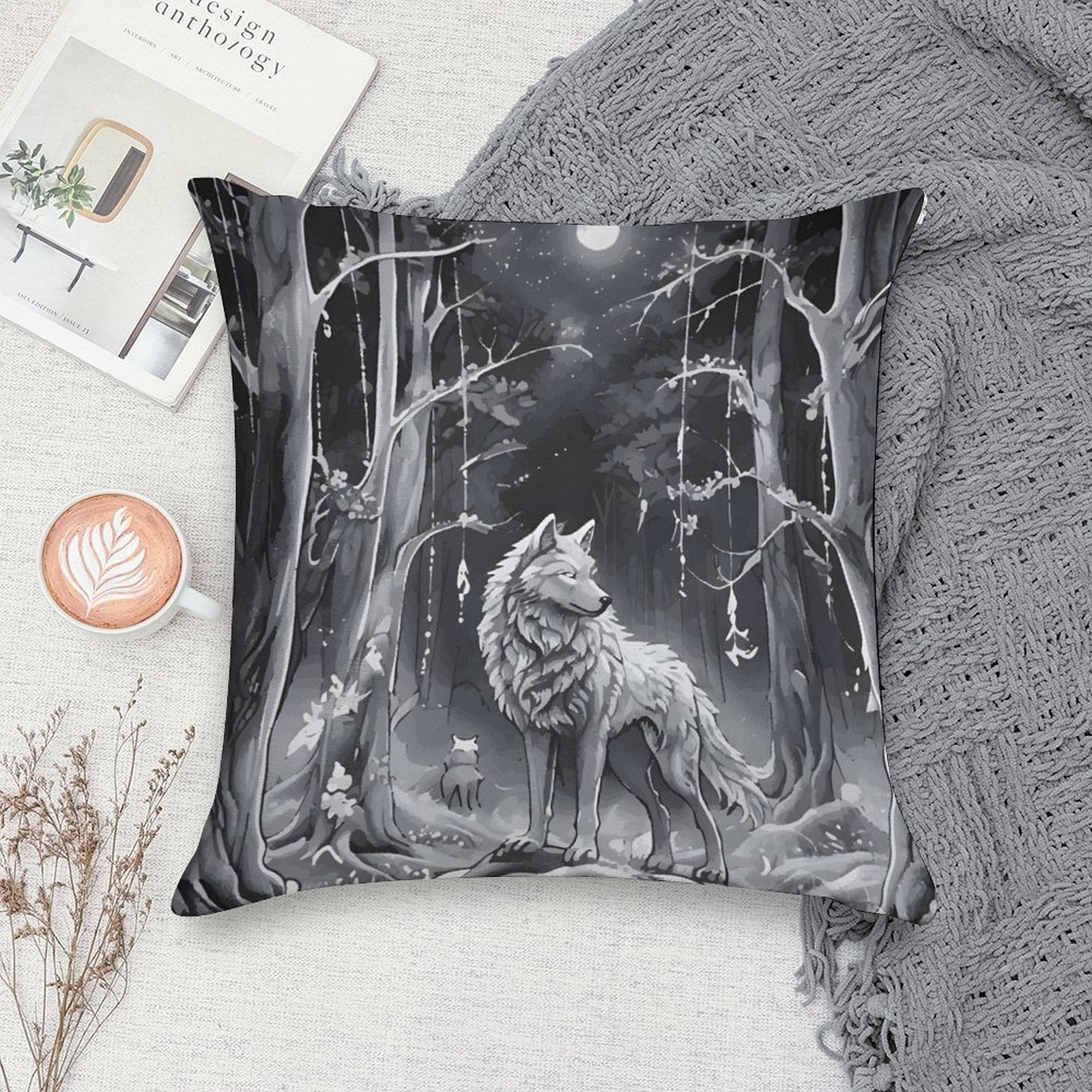 Ethereal Wolf in the Moonlight 2-Piece Ultra-Soft Pillowcase Set- 18