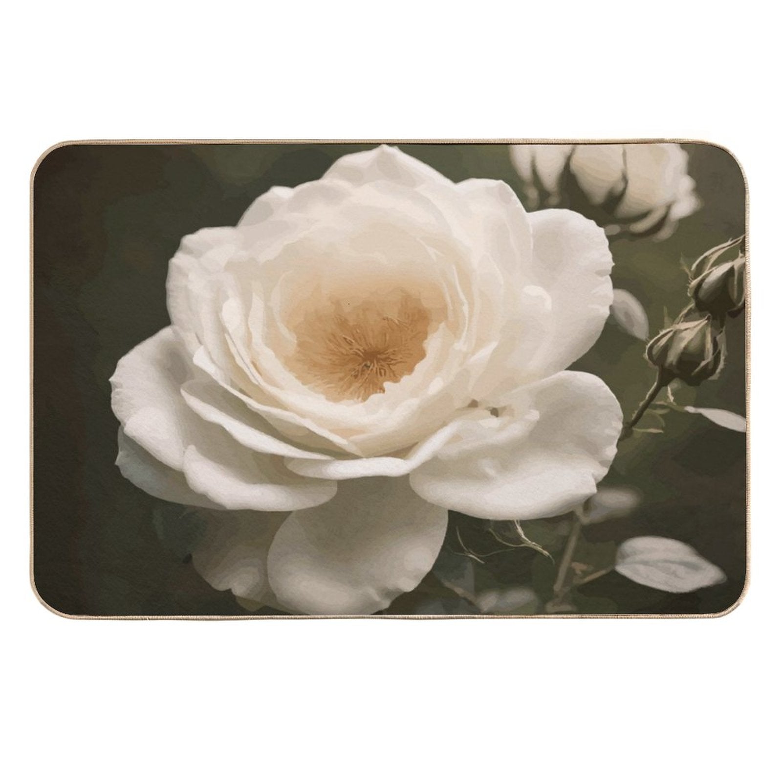 White Rose Flannel Non-slip Bath Mat - 16