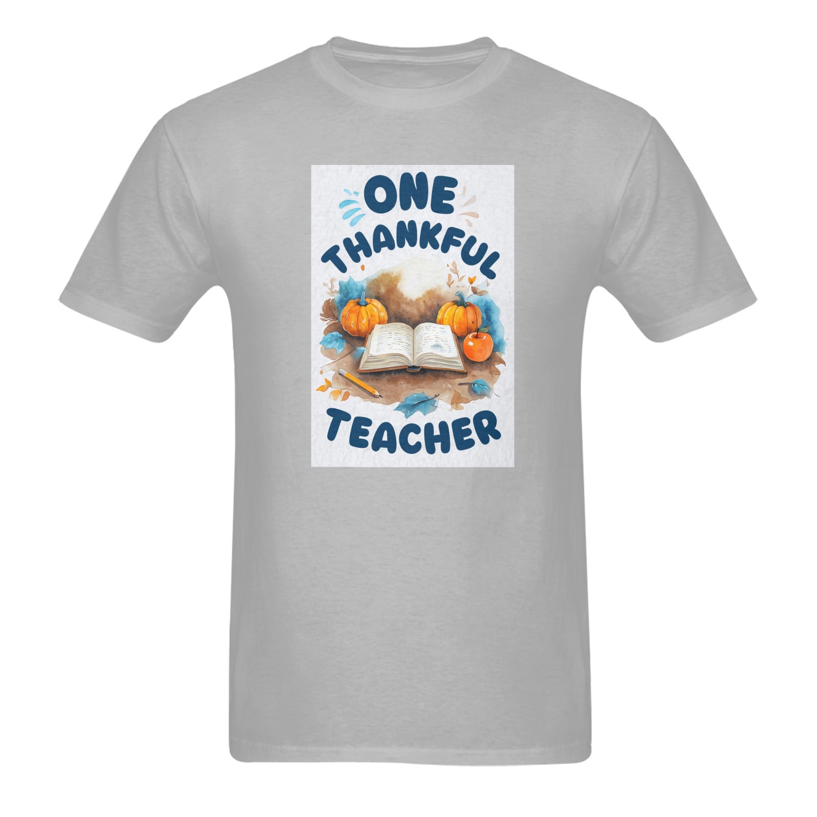 Men's One Thankful Teacher Heavy Cotton Graphic T-Shirt (Made in USA）