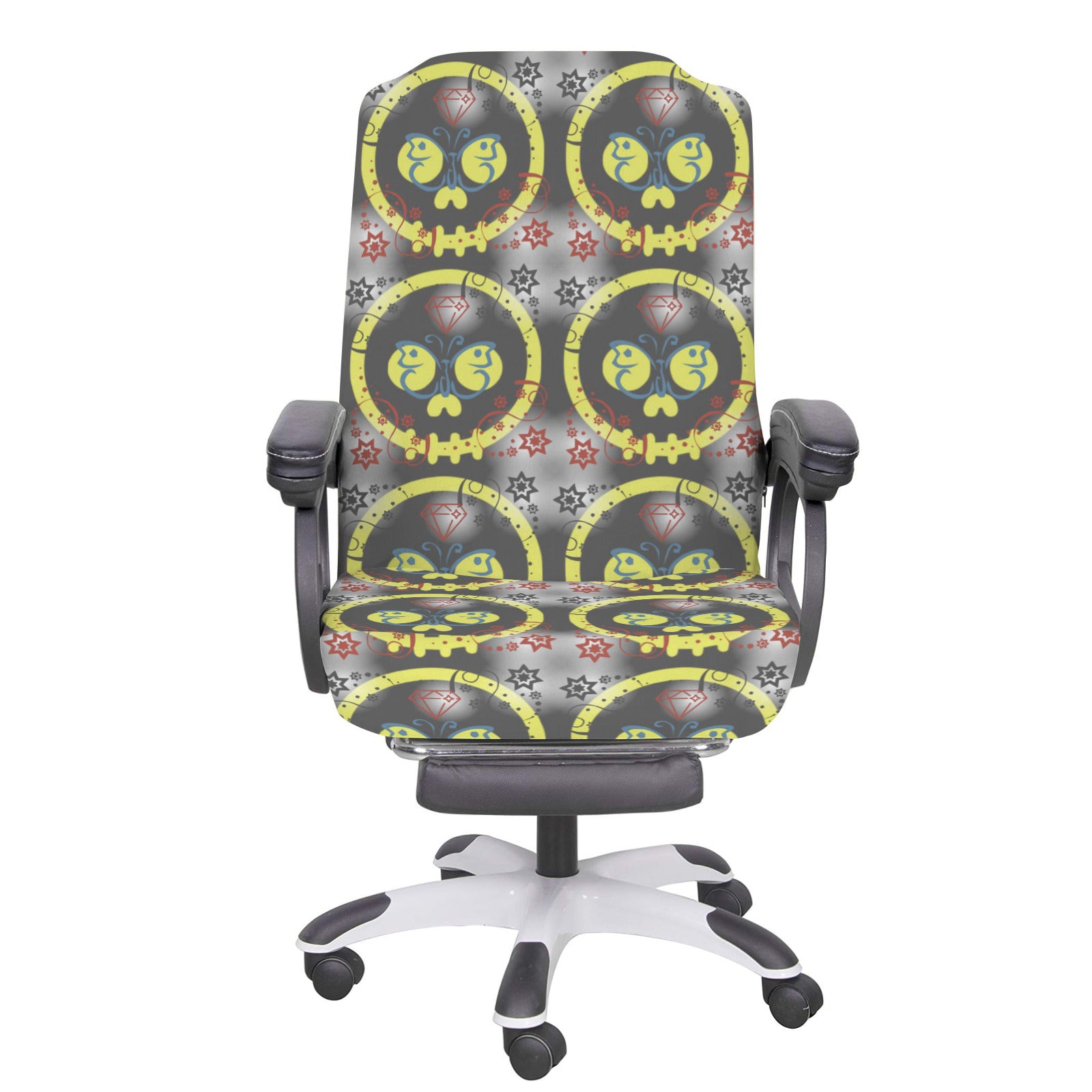 Yellow Skulls Office Chair Cover (Made in the USA)