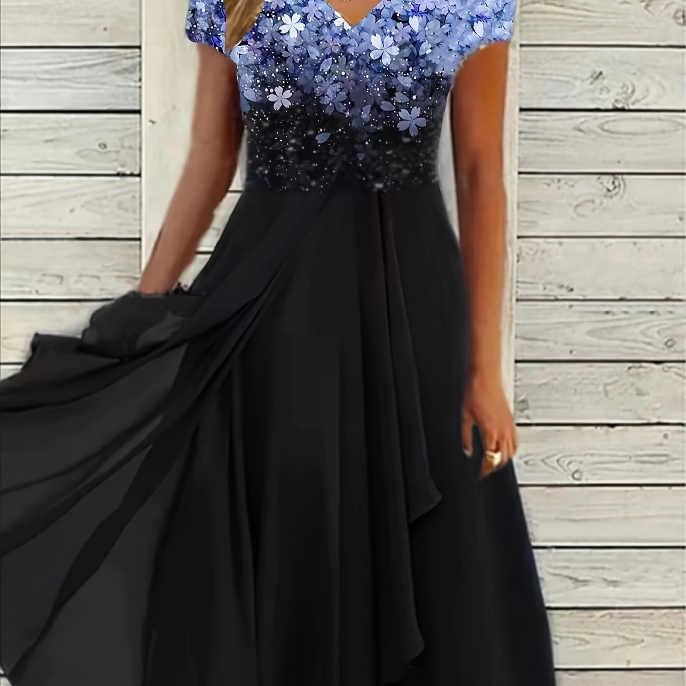 Chic Plus Size Casual Chiffon Dress