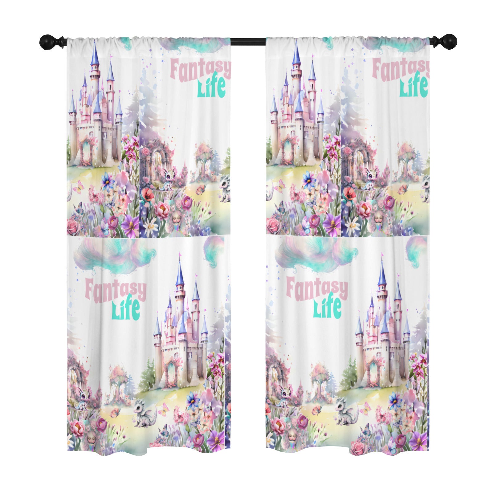 Fantasy Life Lavender Curtains - Available in 5 Sizes