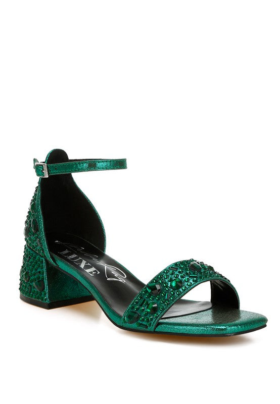 Women's Nocturnal Rhinestone Embellished Shimmer Sandals