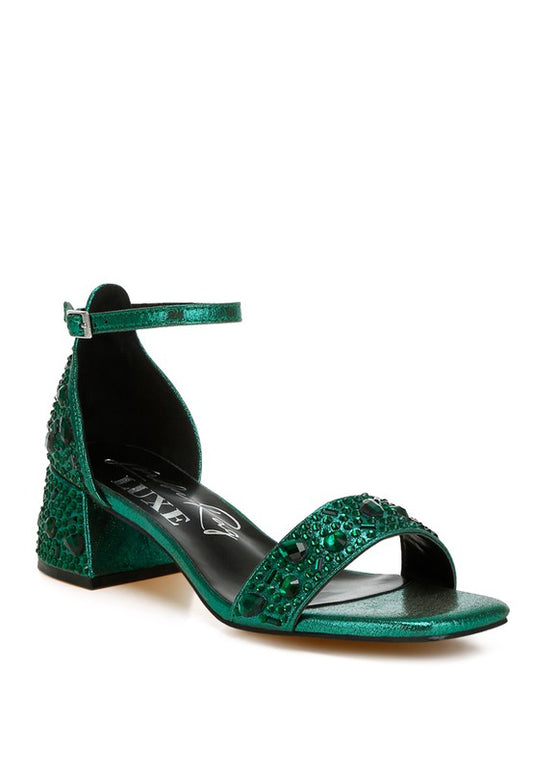 Women's Nocturnal Rhinestone Embellished Shimmer Sandals