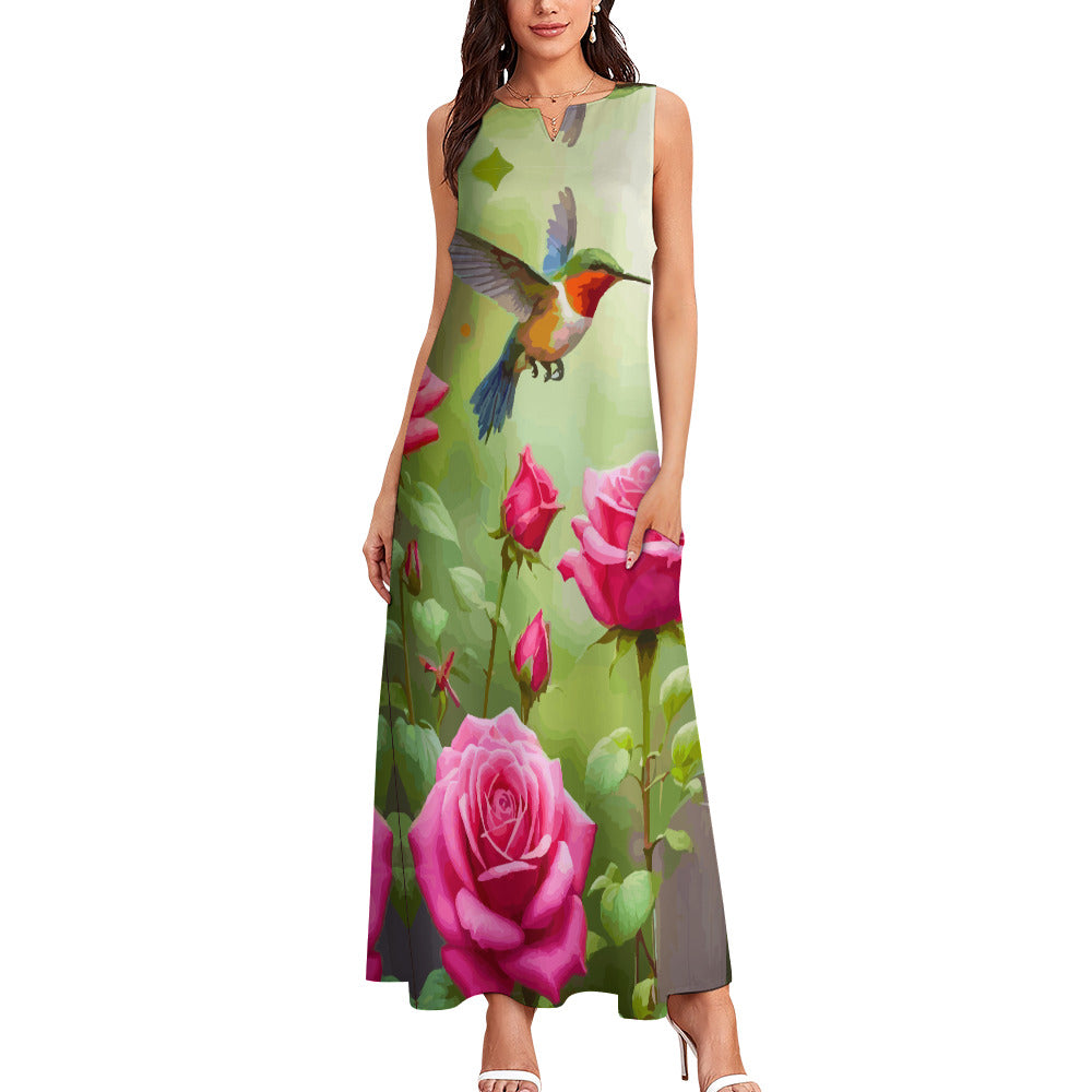 Women's Floral Designs Sleeveless Maxi Dress