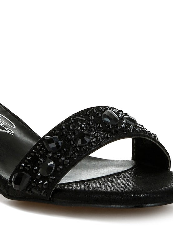 Women's Nocturnal Rhinestone Embellished Shimmer Sandals