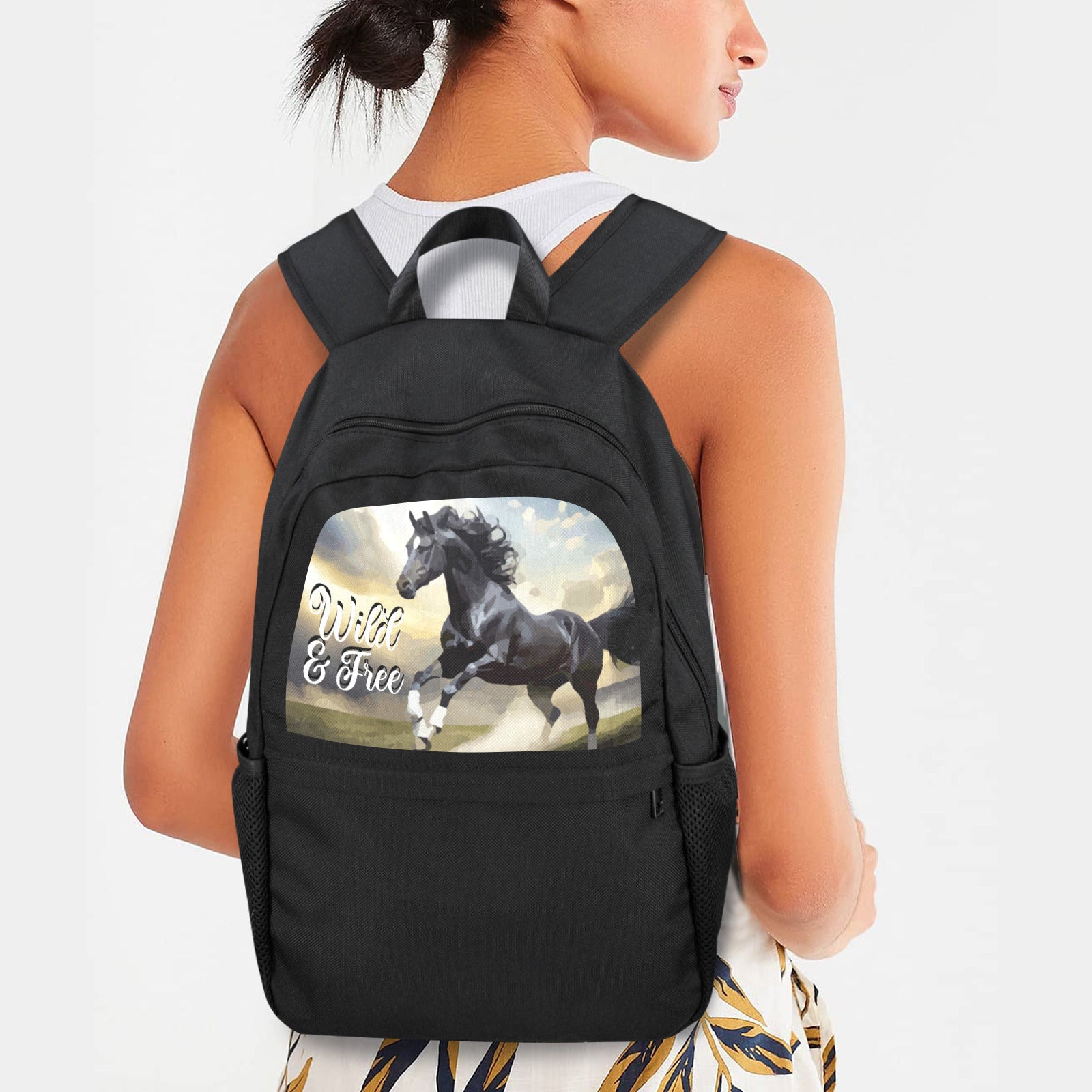 Wild & Free Casual Backpack (Upper Part Printing) (Model 1753)