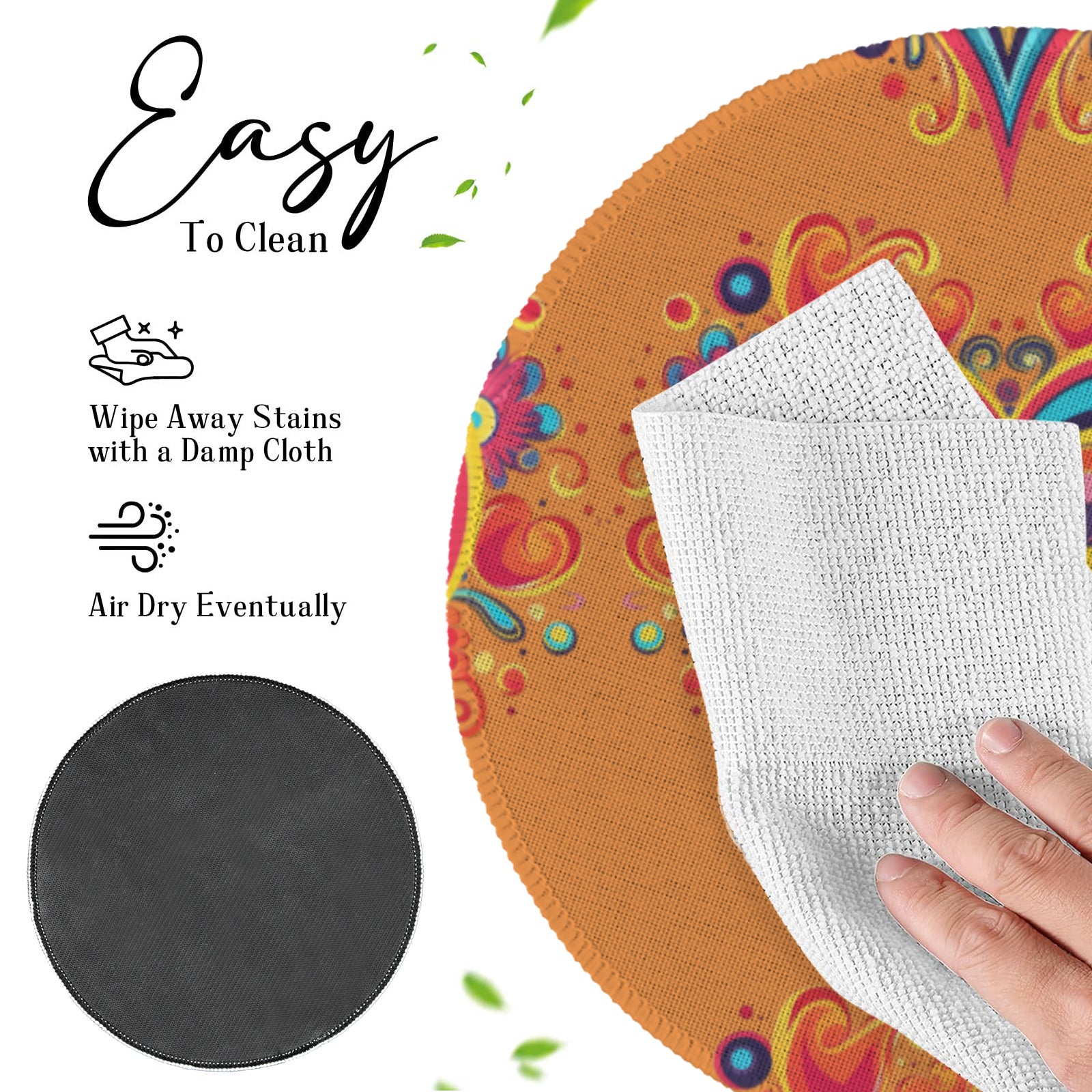 1970s Heart Custom Round Placemat - 4 pack (Made in USA)