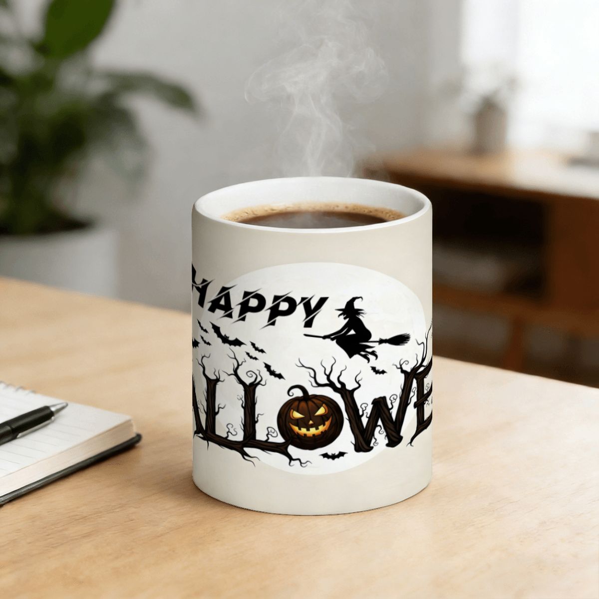 Happy Halloween Color Changing 11 oz Coffee Mug (Made in USA)