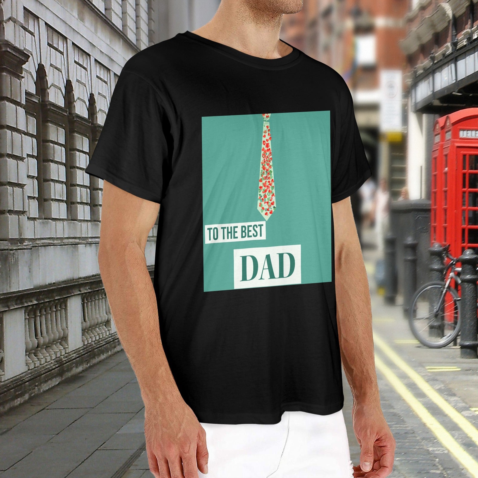 Best Dad Ever Polka Dots Heavy Cotton Graphic T-Shirt (Made in USA)