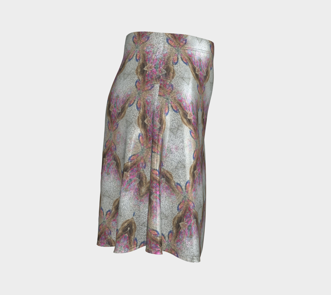 Pink Pattern Glitter Flared Skirt