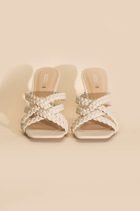 KELLAN-S Double Cross Braided Heel Sandals