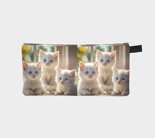 White Kittens with Blue Eyes Pencil Case