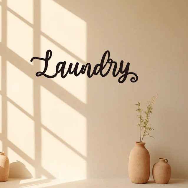 Vintage Industrial Metal Wall Sign For Laundry Room & Garage