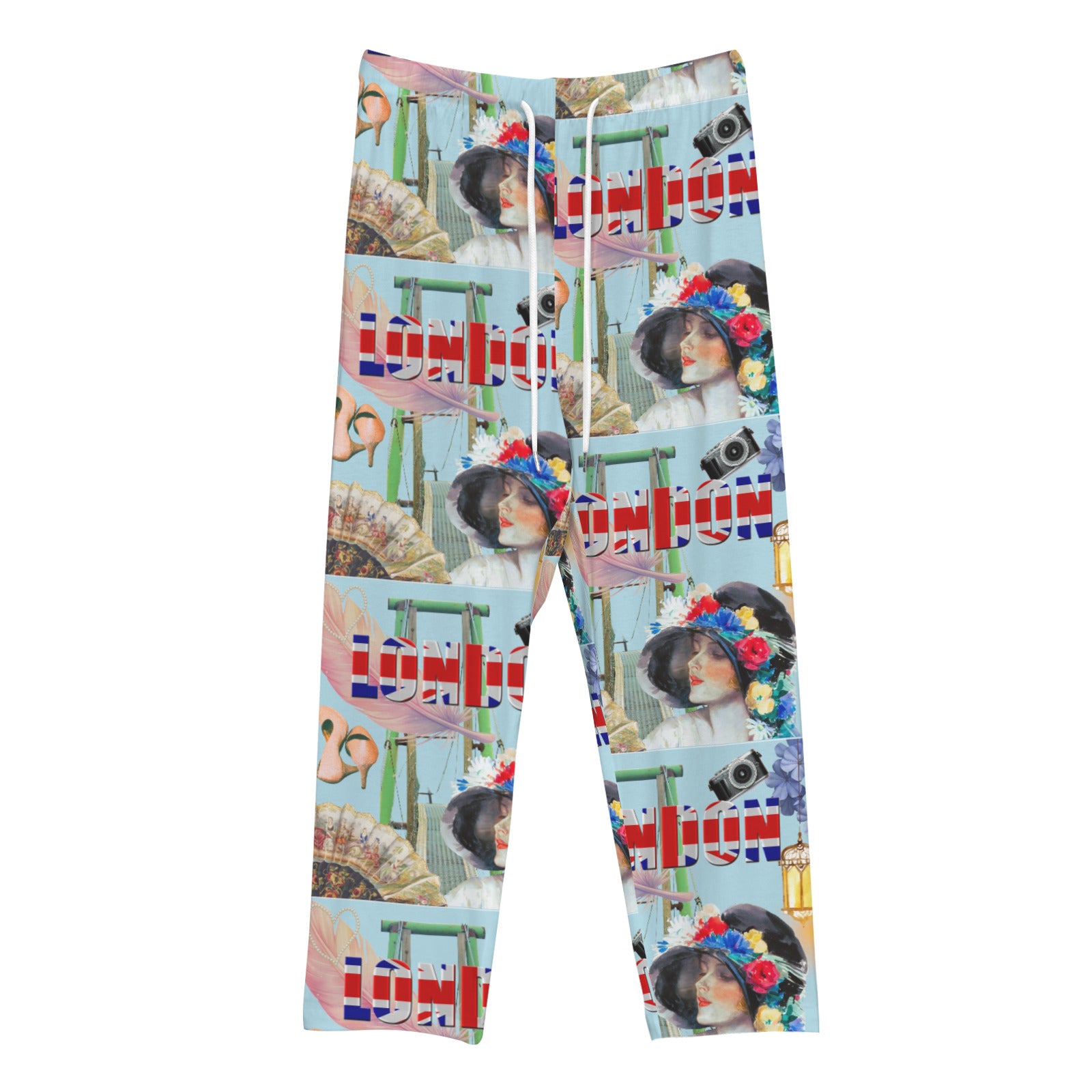 London Fashion Women's Drawstring Lounge Pants Without Pockets (Model L84)