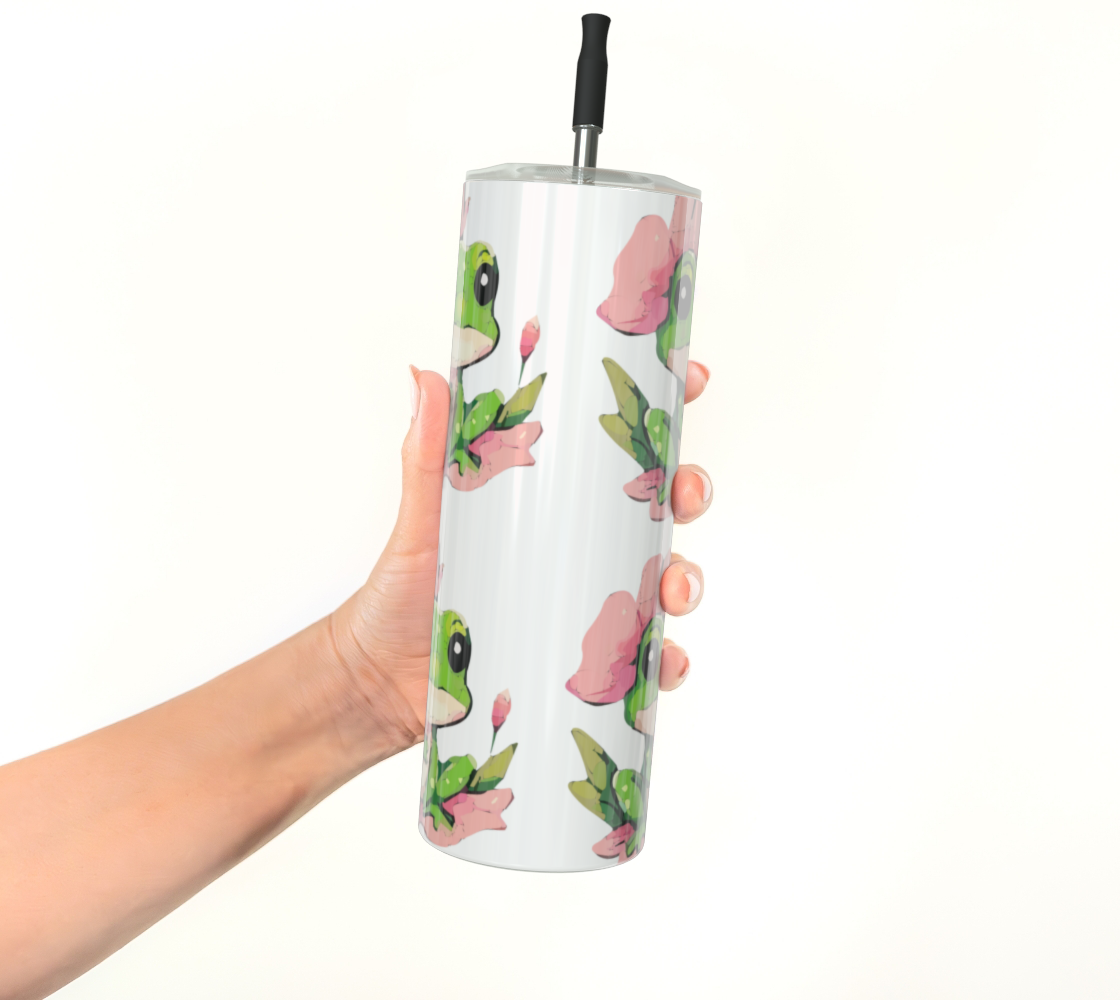 Green Frog on Lily Pad 20 oz Stainless Steel Tumbler