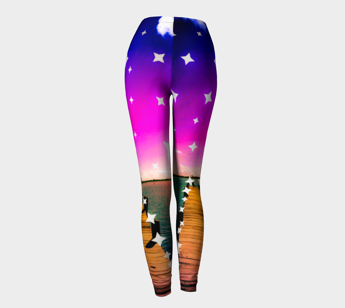 Colorful leggings with star pattern on a white background