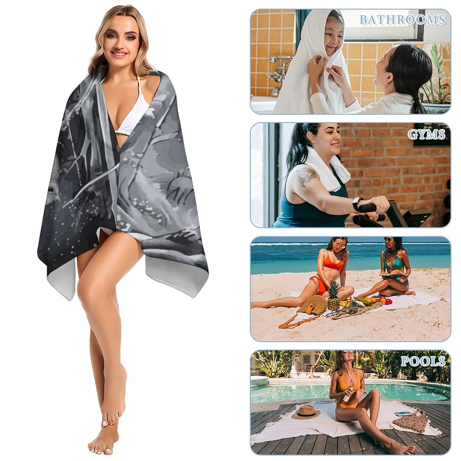 Ethereal Wolf in the Moonlight Bath Towel - 61.4