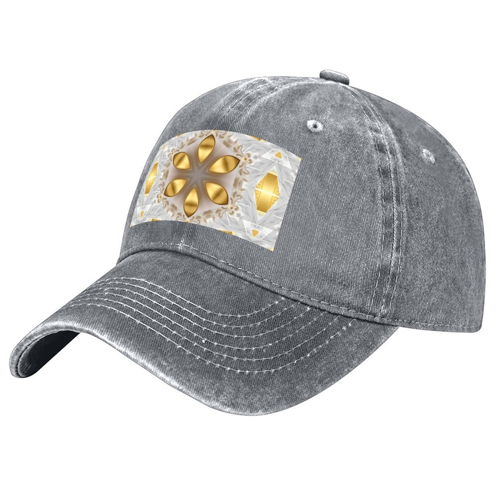 Golden Design Cotton Vintage Washed Denim Baseball Cap (Made in USA)