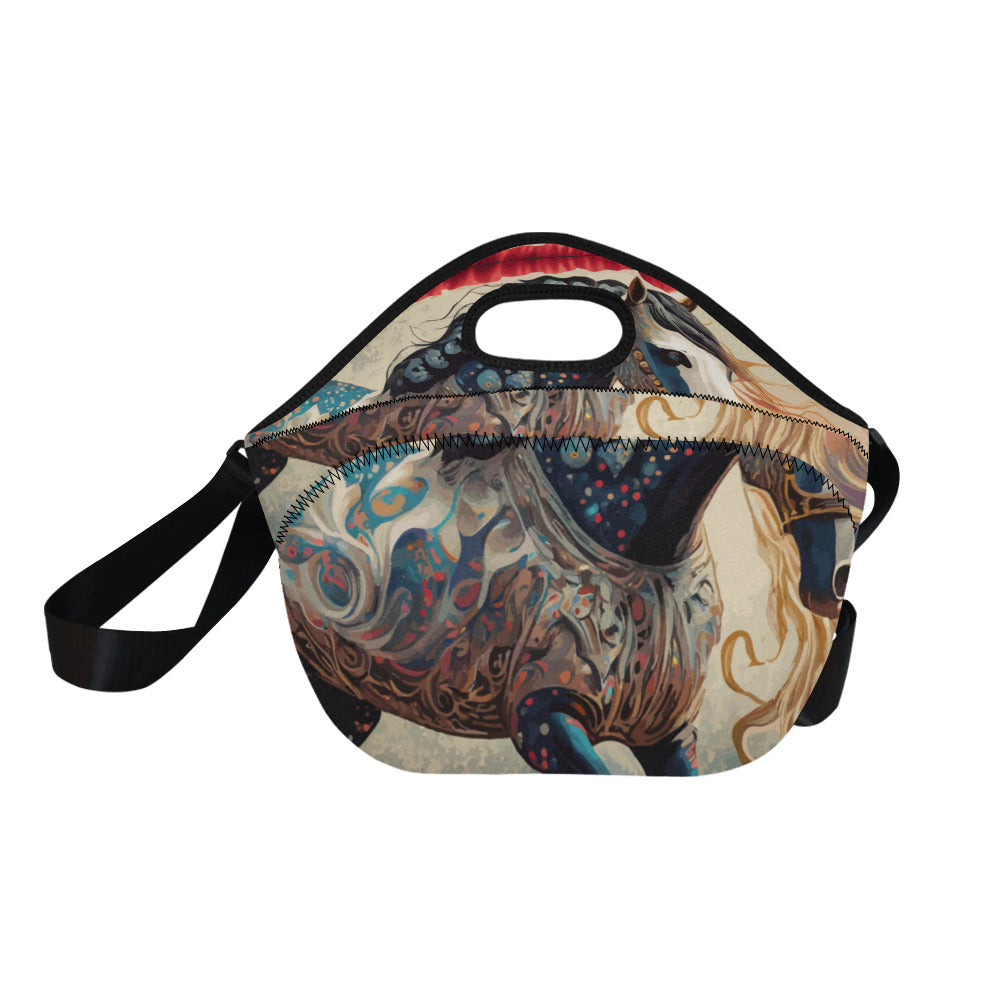 Bejeweled Horse Large Neoprene Lunch Bag with Strap