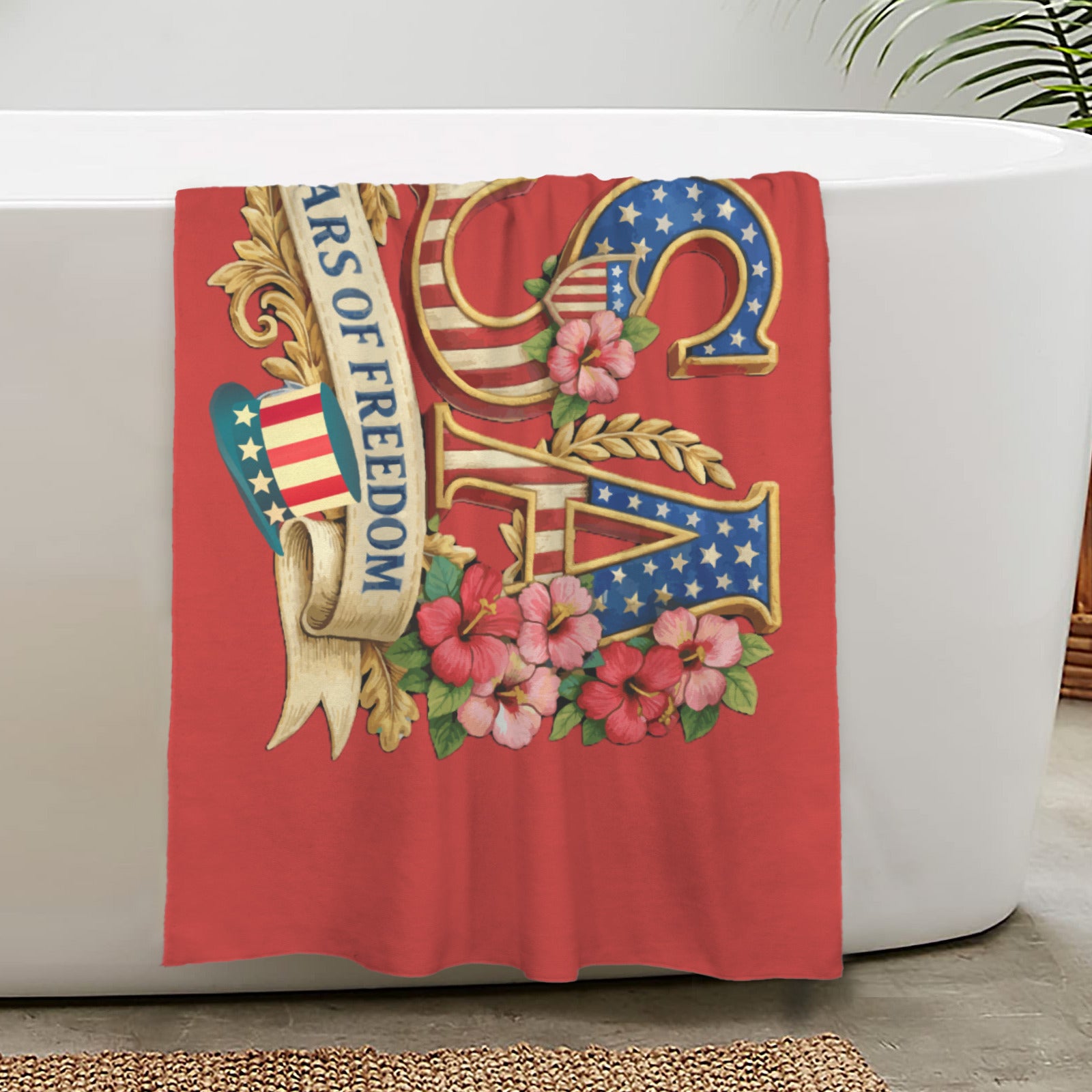 Patriotic USA “250 Years of Freedom” Commemorative Bath Towel – Premium 29