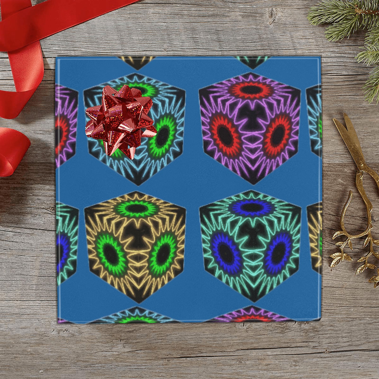 Colorful Cubes Custom Gift Wrapping Paper 58