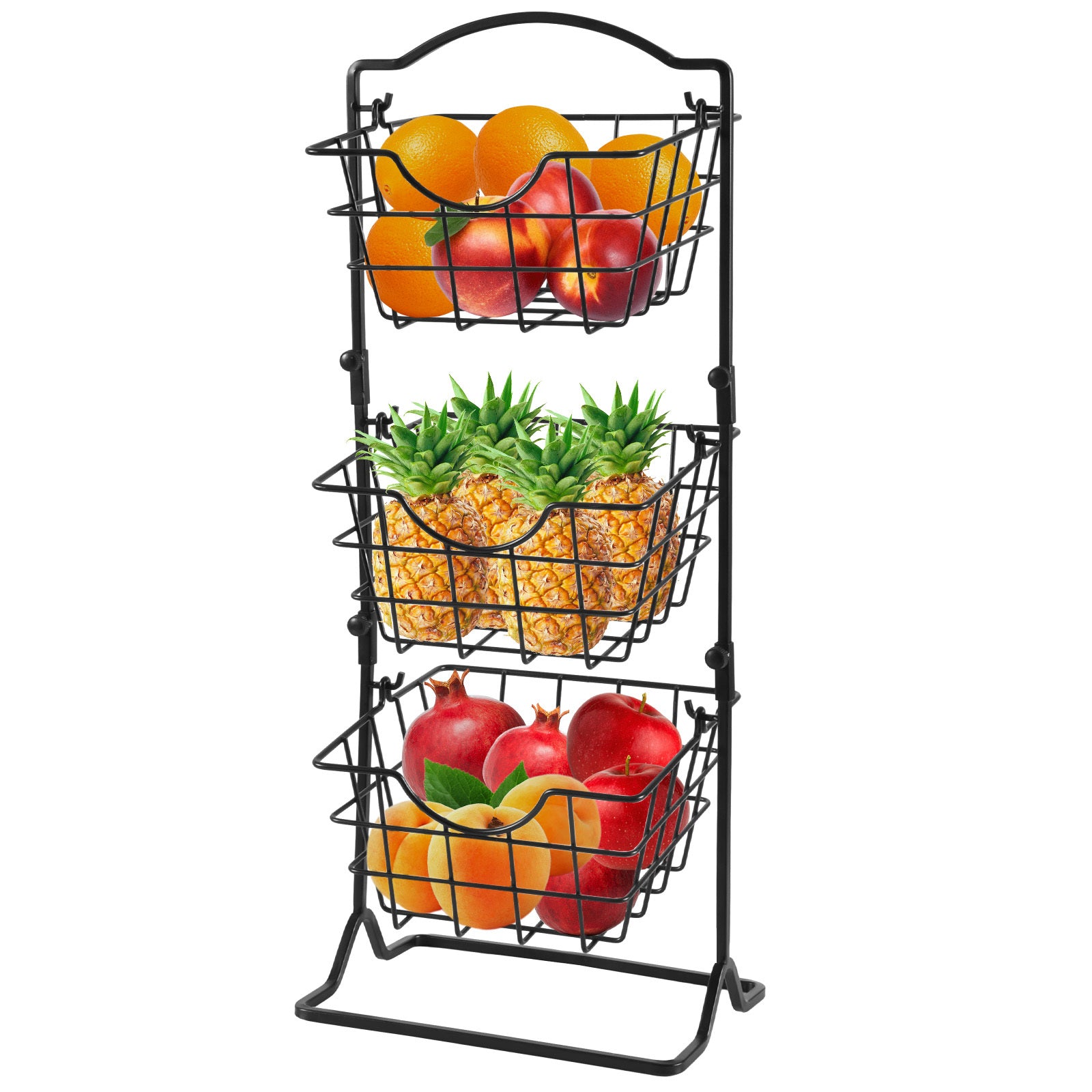 Multi-layer Wrought Iron Storage Shelf with Baskets