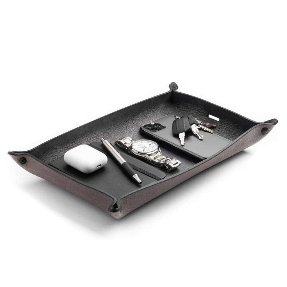 Full Grain Leather Valet Tray and Charging Station