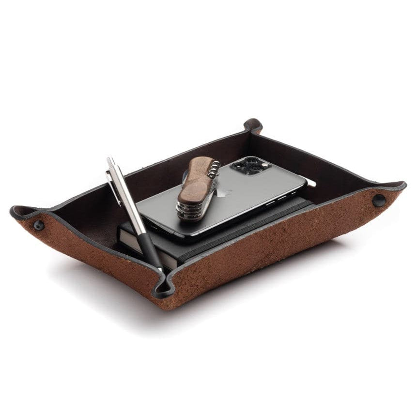 Full Grain Leather Valet Tray and Charging Station