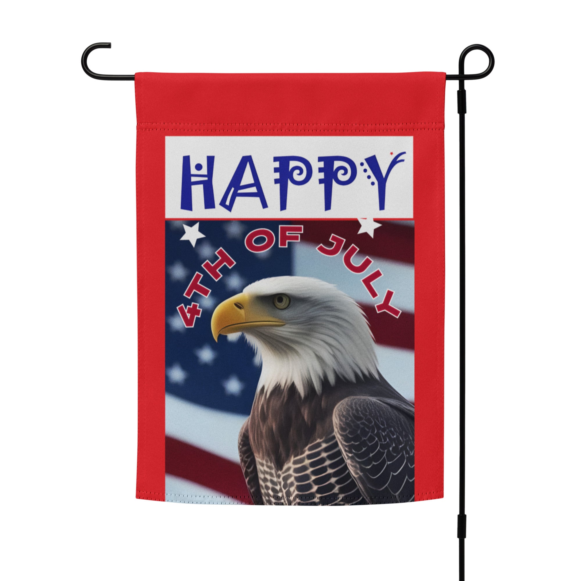 Happy 4th of July with Bald Eagle Garden Flag - 12